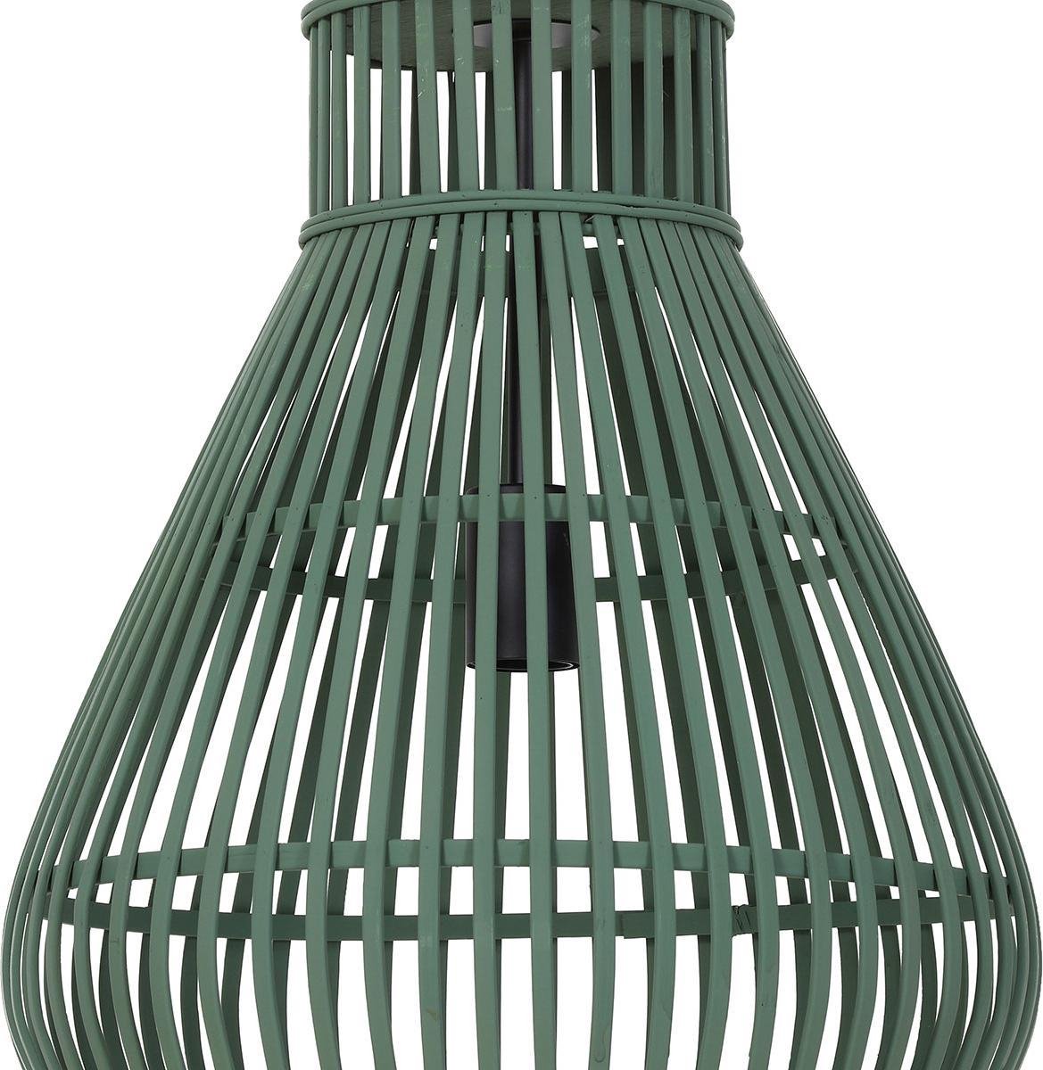 Light & Living Timaka Hanglamp - Rieten Kooi - Ø45 Cm - - Groen