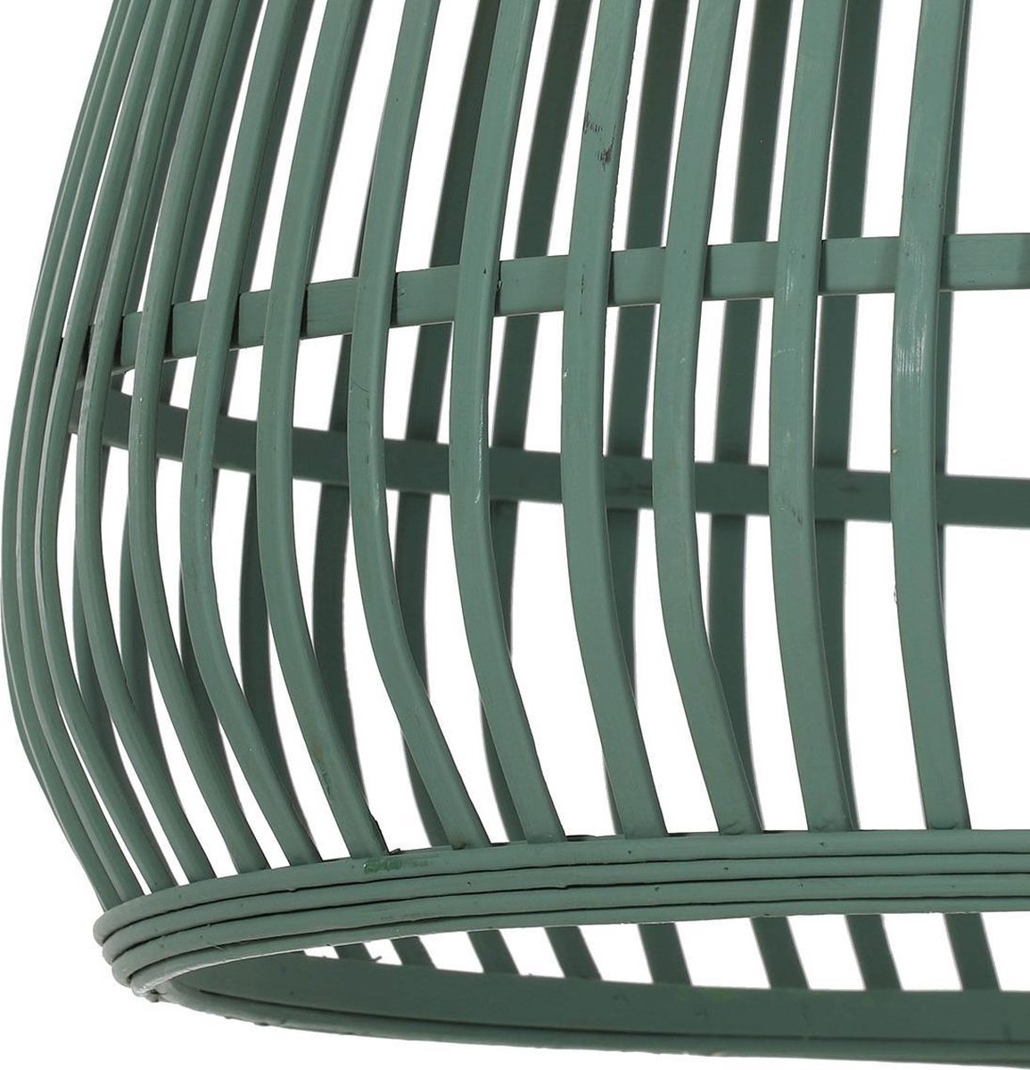 Light & Living Timaka Hanglamp - Rieten Kooi - Ø45 Cm - - Groen