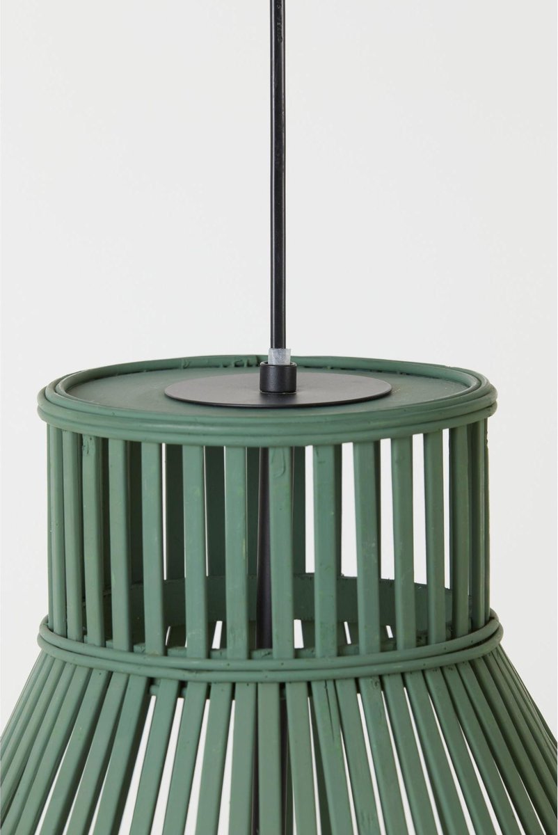 Light & Living Timaka Hanglamp - Rieten Kooi - Ø45 Cm - - Groen