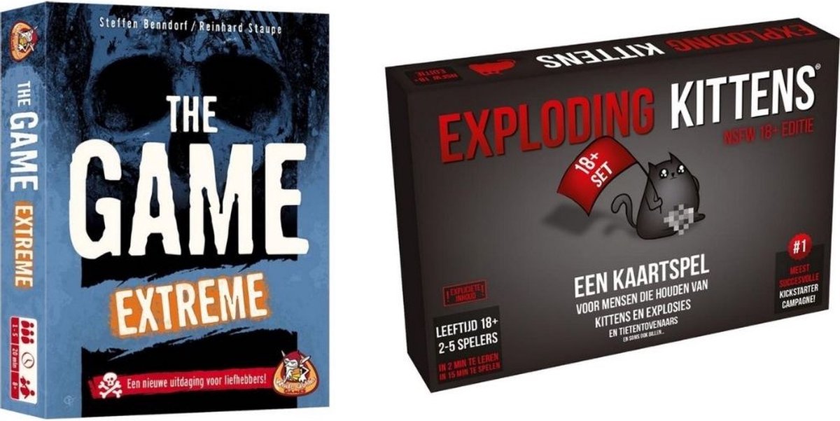 Asmodee Spellenbundel - Kaartspel - 2 Stuks - The Game Extreme & Exploding Kittens Nsfw (18+)