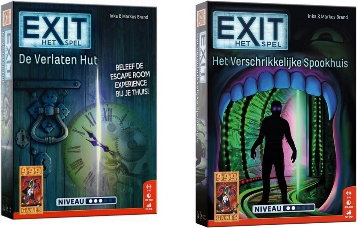 999Games Spellenbundel - 2 Stuks - Exit - De Verlaten Hut & Exit - Het Verschrikkelijke Spookhuis