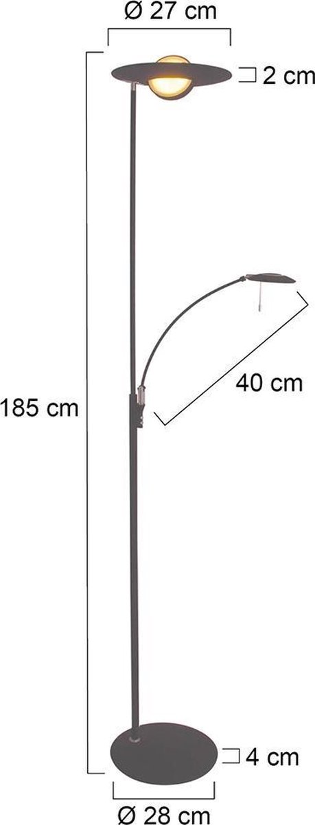 Steinhauer Zenith Vloerlamp - Zwart