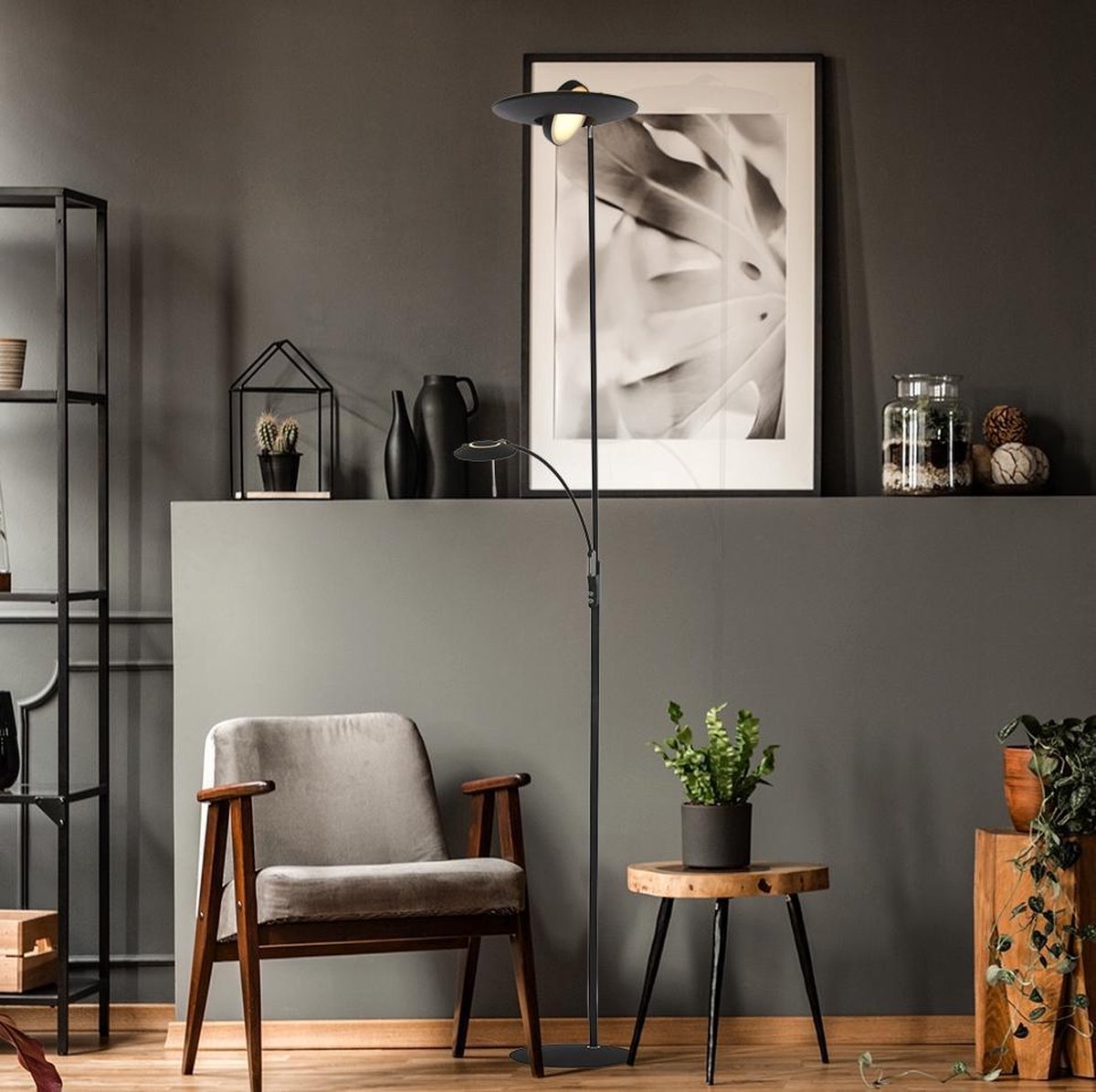 Steinhauer Zenith Vloerlamp - Zwart