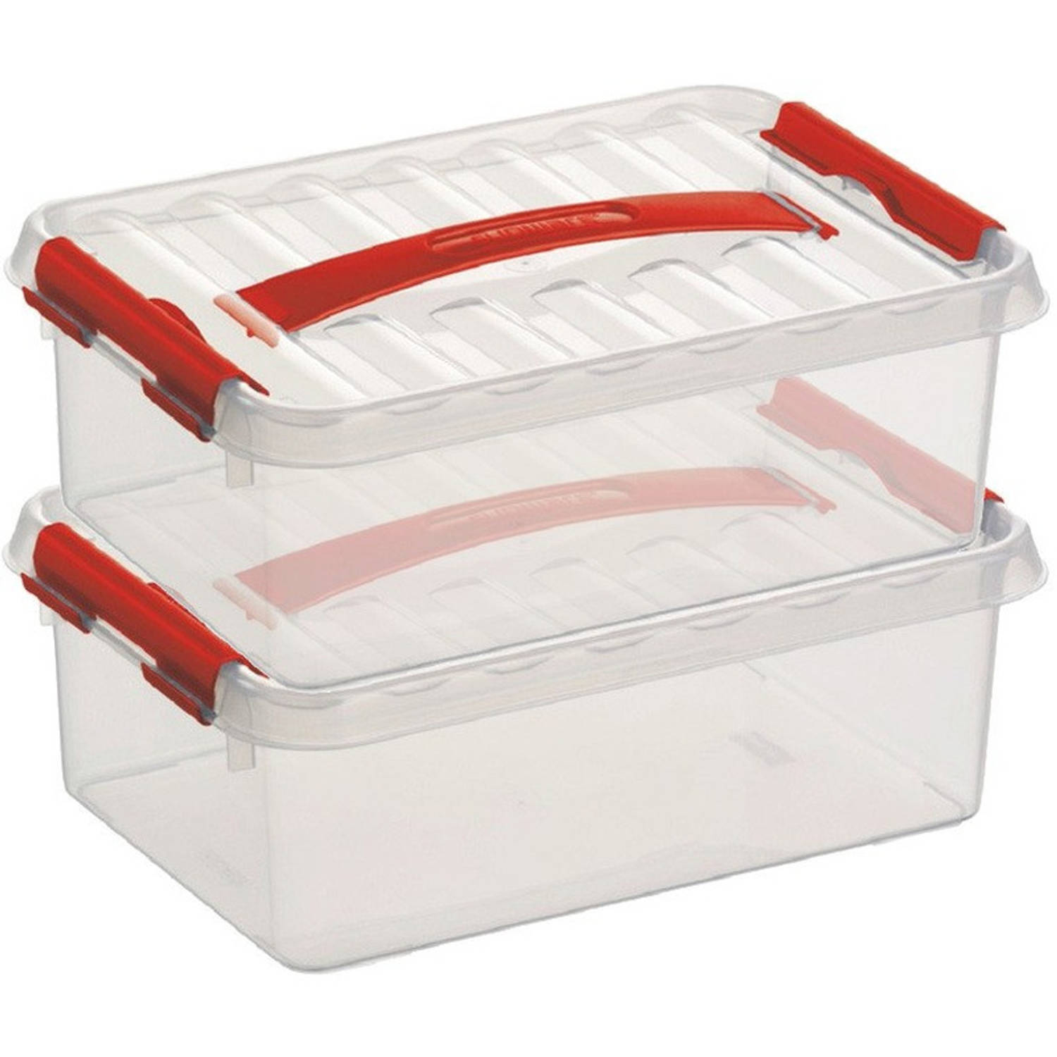 2x Kunststof Stapelbare Opbergbak 4 Liter 30 X 20 X 10 Cm - Opbergbox