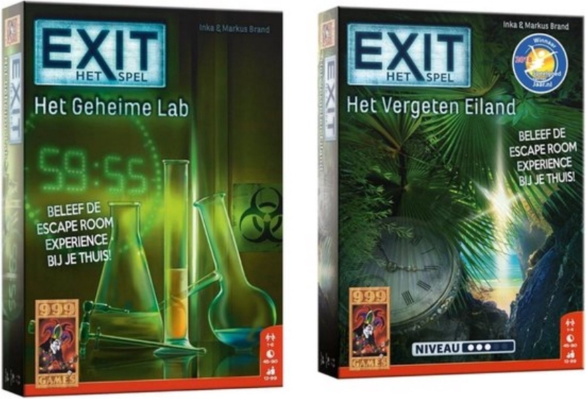 999Games Spellenbundel - 2 Stuks - Exit - Het Geheime Lab & Het Vergeten Eiland