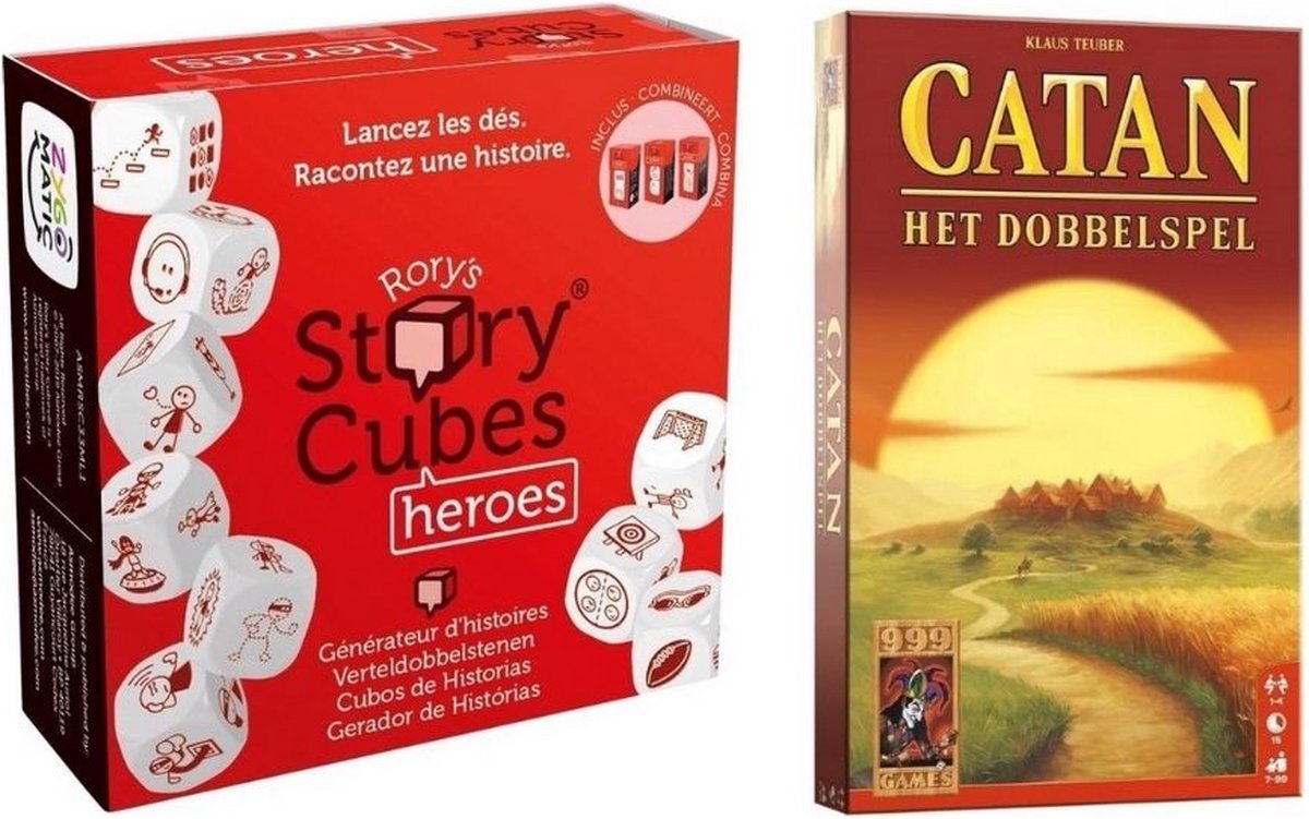 999Games Spellenbundel - Dobbelspel - 2 Stuks - Rory's Story Cubes Heroes & Catan