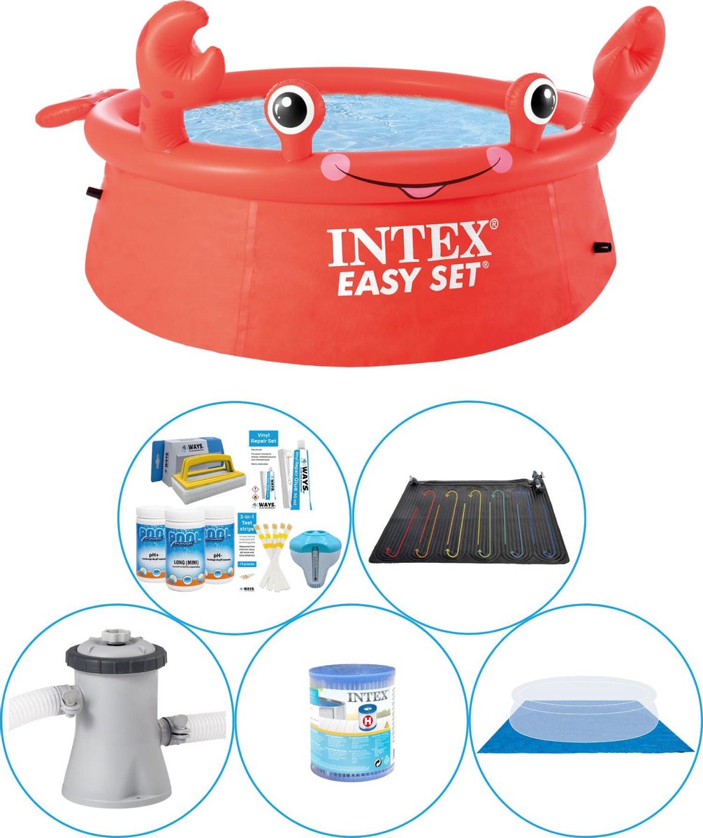 Intex Easy Set Krab Editie Rond 183x51 Cm - Zwembad Set - Rood