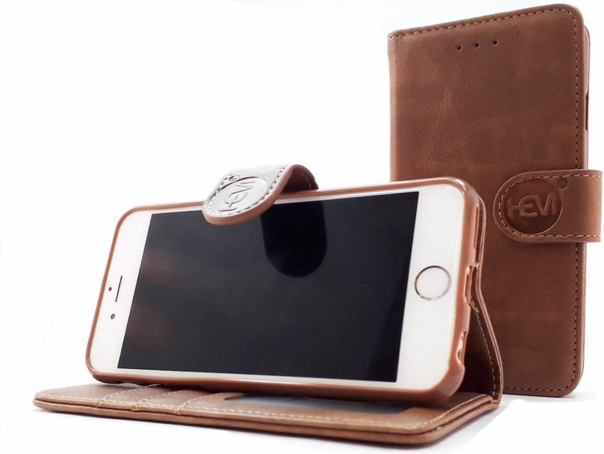 Hem Apple Iphone 12 Pro - Bronzed Brown Leren Portemonnee Hoesje - Lederen Wallet Case Tpu Meegekleurde Binnenkant- Book - Bruin