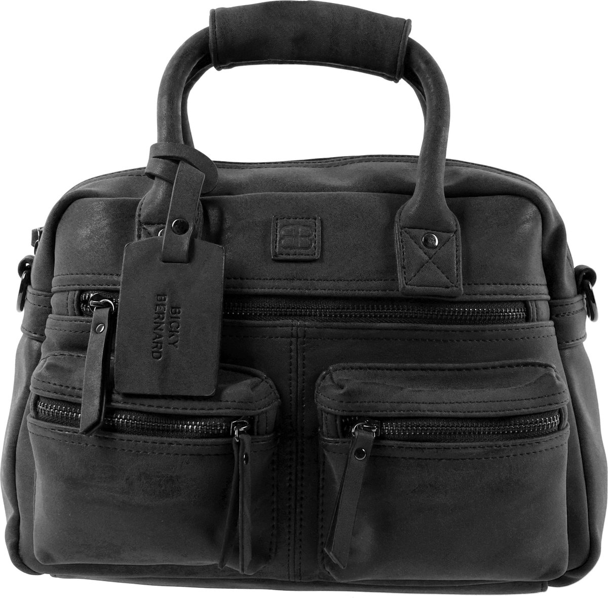 Bicky Bernard Laptoptas Omhang Hand & Schoudertas Western Bag - Zwart