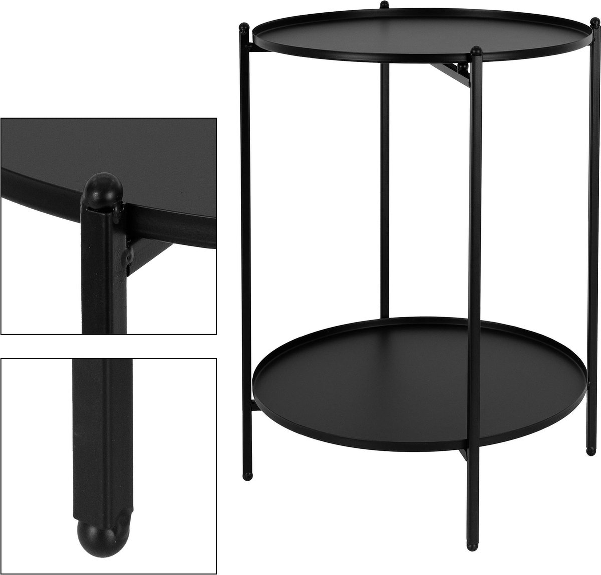 Ambiance Bijzettafel 50,5 Cm Metaal - Zwart