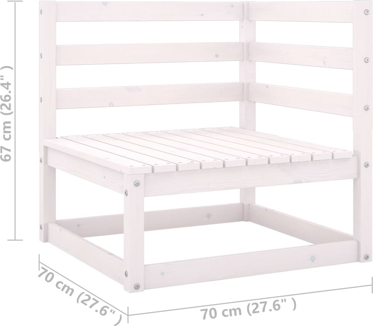 Vidaxl 10-delige Loungeset Met Kussens Massief Grenenhout - Wit