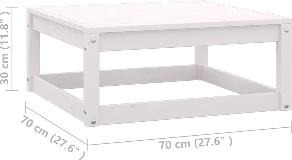 Vidaxl 10-delige Loungeset Met Kussens Massief Grenenhout - Wit