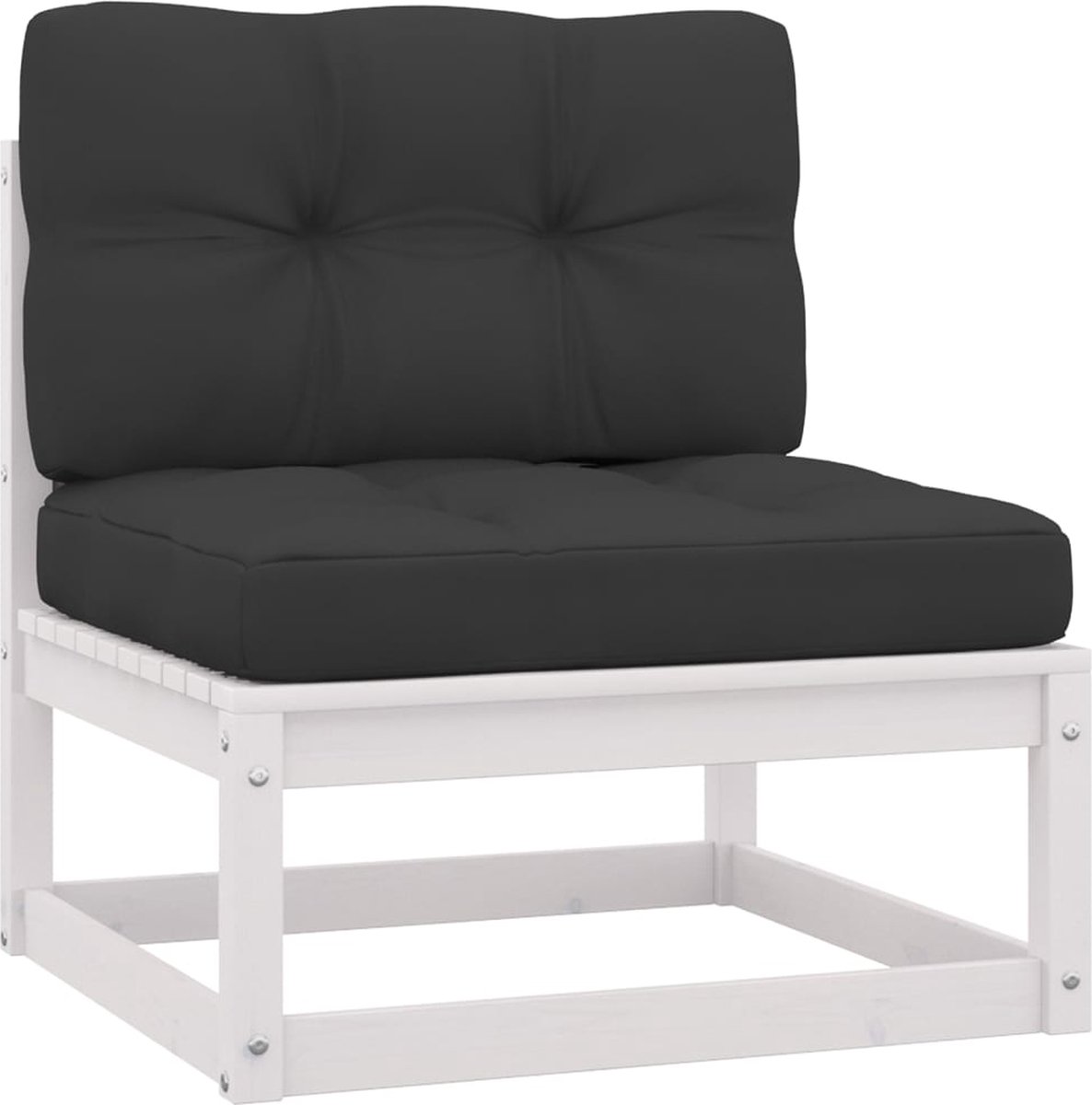 Vidaxl 10-delige Loungeset Met Kussens Massief Grenenhout - Wit