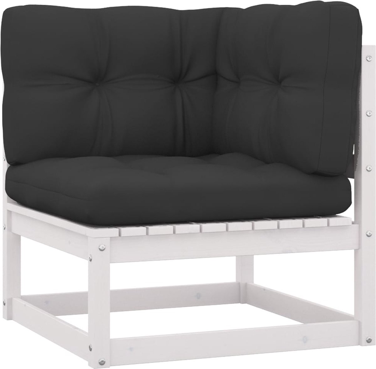 Vidaxl 10-delige Loungeset Met Kussens Massief Grenenhout - Wit