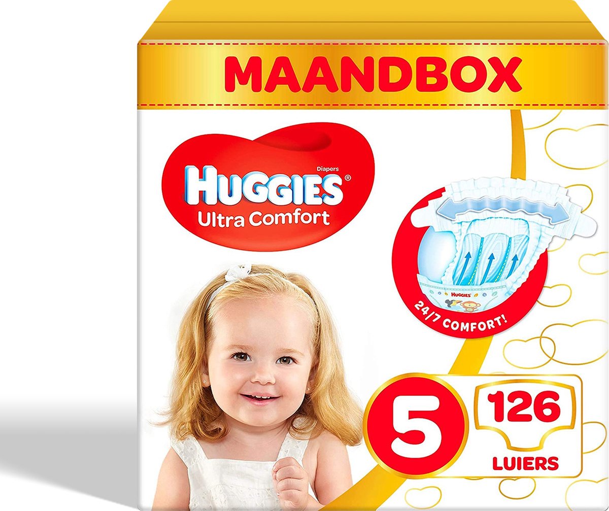 Huggies Ultra Comfort - Unisex Babyluiers X126 Maat 5-1 Maandverpakking