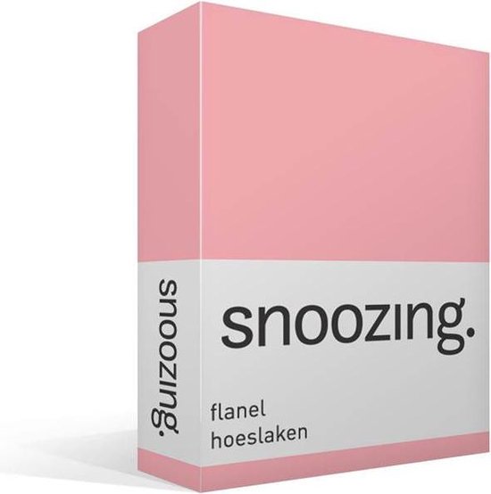 Snoozing Flanel Hoeslaken - 100% Geruwde Flanel-katoen - Lits-jumeaux (180x210/220 Cm) - - Roze