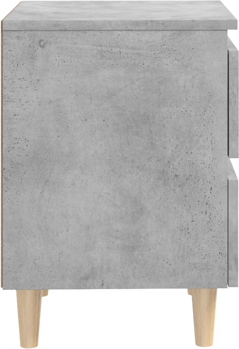 Vidaxl Nachtkastjes 2 St Met Grenenhouten Poten 40x35x50 Cm Beton - Grijs