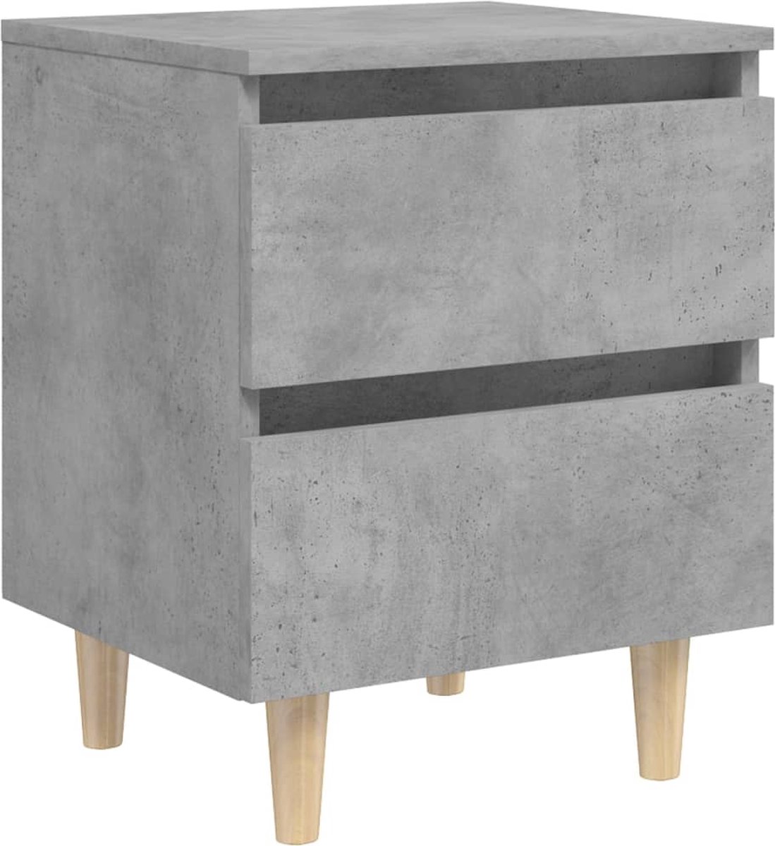 Vidaxl Nachtkastjes 2 St Met Grenenhouten Poten 40x35x50 Cm Beton - Grijs