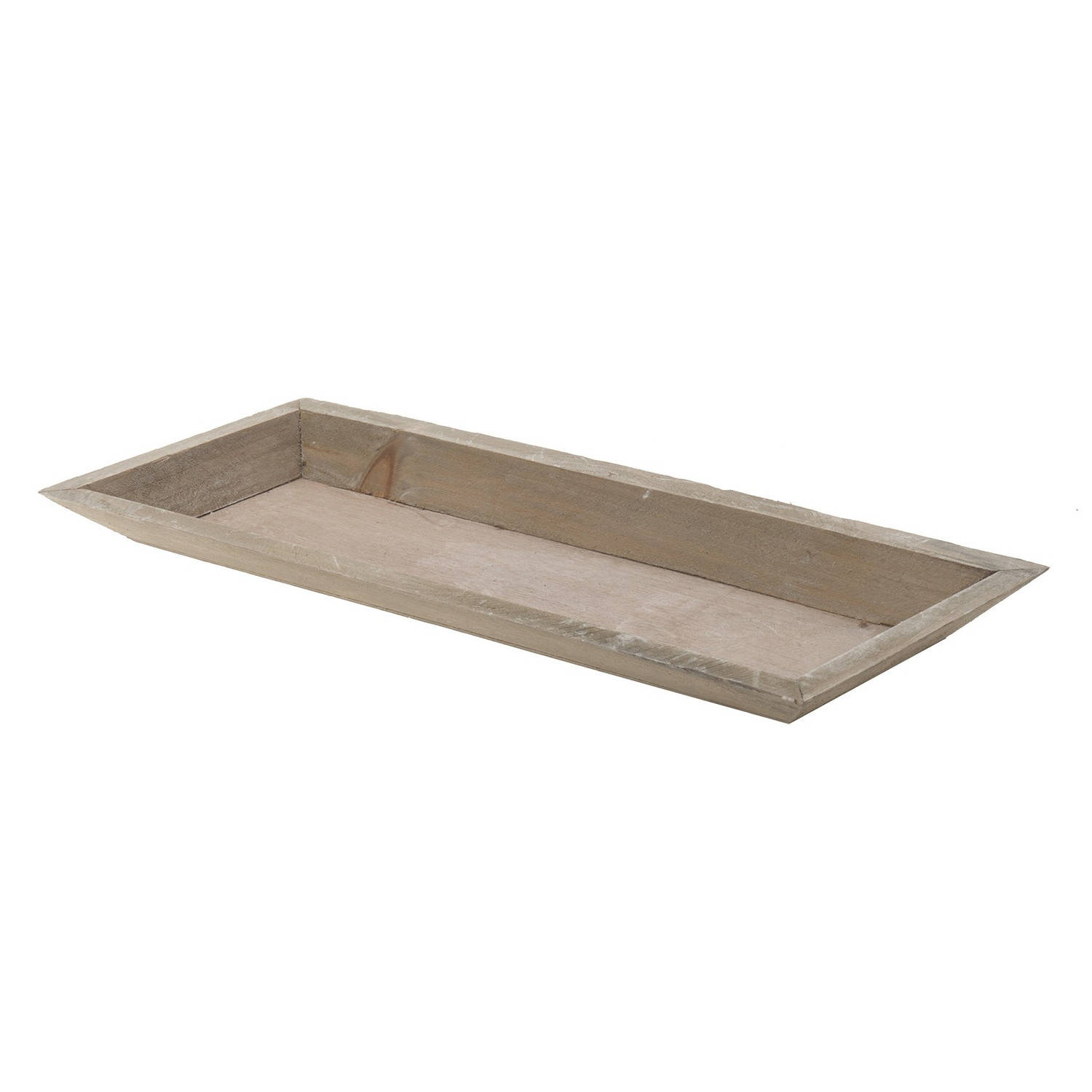 Houten Kaarsenbord/plateau Rechthoekig Naturel Wash 39 X 15 Cm - Kaarsenplateaus - Bruin