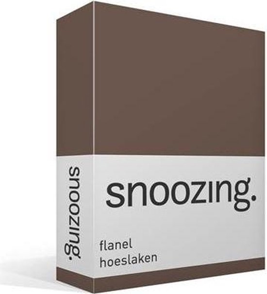 Snoozing Flanel Hoeslaken - 100% Geruwde Flanel-katoen - Lits-jumeaux (160x210/220 Cm) - Taupe
