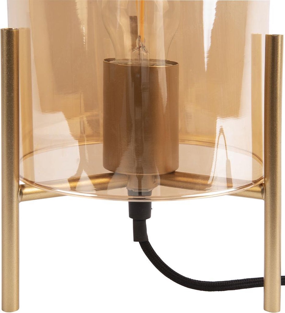 Leitmotiv Tafellamp Glass Bell 40w 16 X 30 Cm Glas - Bruin