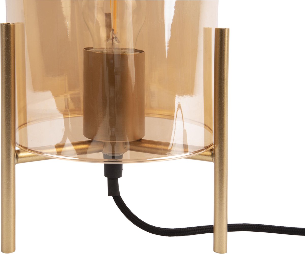 Leitmotiv Tafellamp Glass Bell 40w 16 X 30 Cm Glas - Bruin