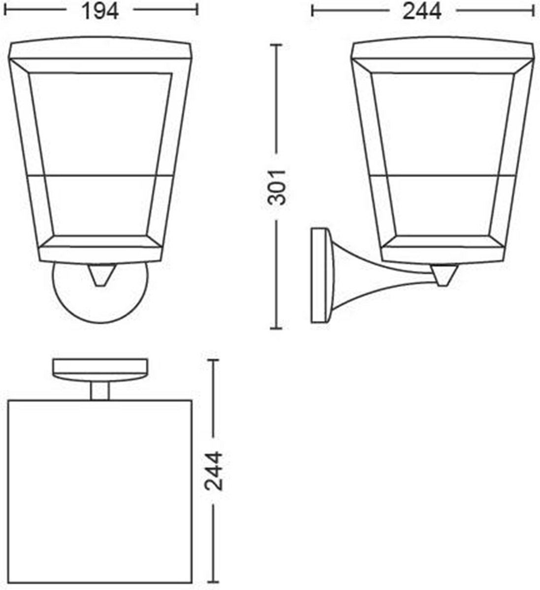 Philips Hue Econic buitenwandlamp klassiek staand - Zwart