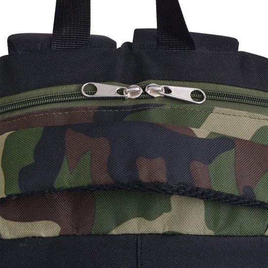 Vidaxl Rugzak Voor School 40 L En Camouflage - Zwart