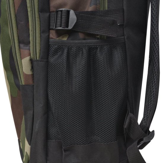 Vidaxl Rugzak Voor School 40 L En Camouflage - Zwart