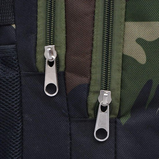 Vidaxl Rugzak Voor School 40 L En Camouflage - Zwart