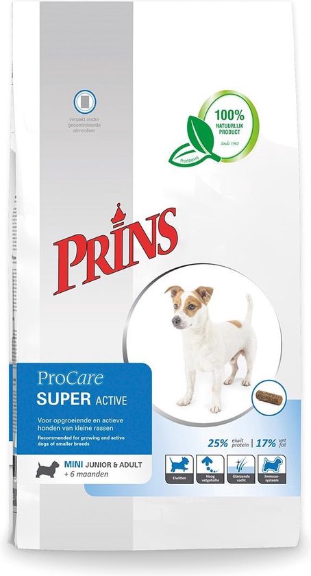 Prins Procare Super Active Mini - Hondenvoer - 3 kg