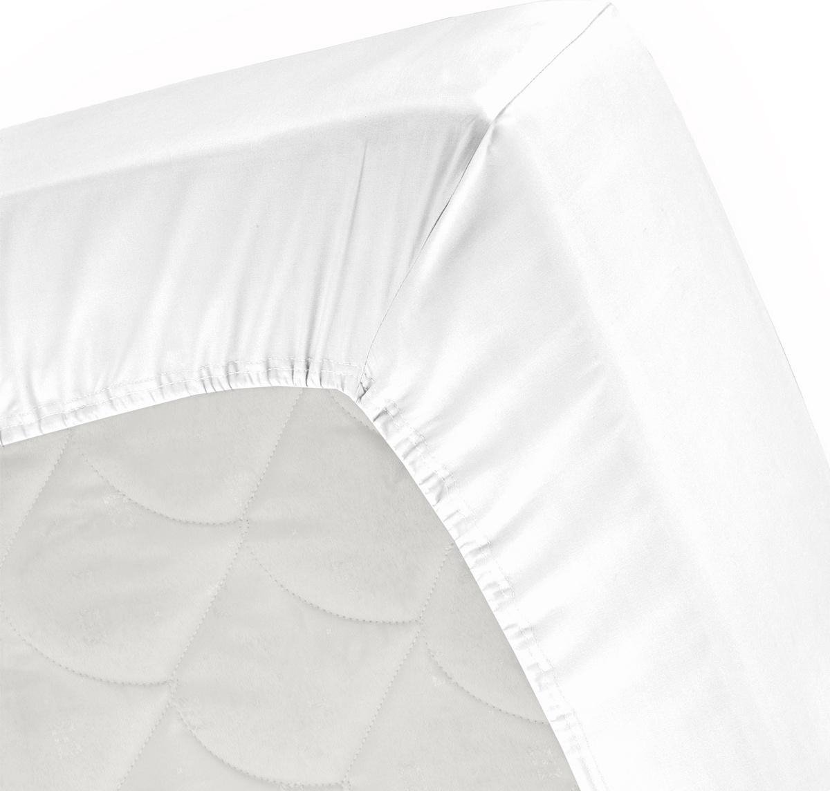 Cinderella Katoen-satijn Topper Hoeslaken - 100% Katoen-satijn - 2-persoons (120x200 Cm) - White - Wit