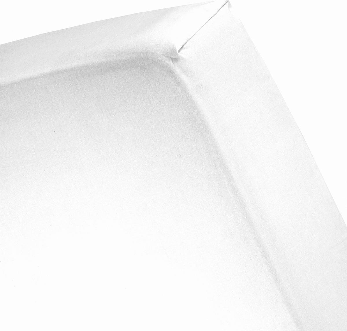 Cinderella Katoen-satijn Topper Hoeslaken - 100% Katoen-satijn - 2-persoons (120x200 Cm) - White - Wit