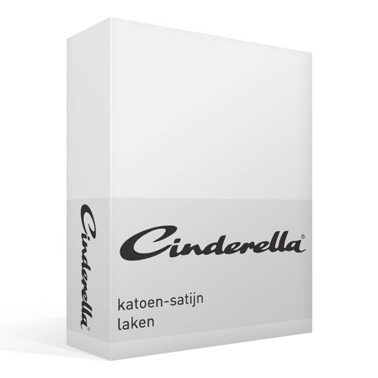 Cinderella Katoen-satijn Laken - 100% Katoen-satijn - 2-persoons (200x270 Cm) - - Wit