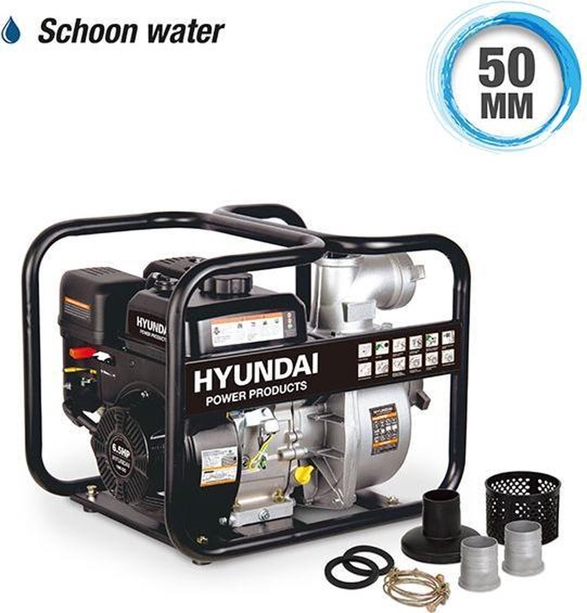 Hyundai Schoonwaterpomp 196cc - 6Pk - 57643 - Zwart