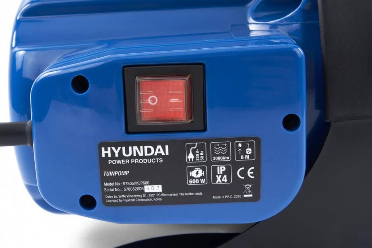 Hyundai Waterpomp 600W - 57805 - Blauw