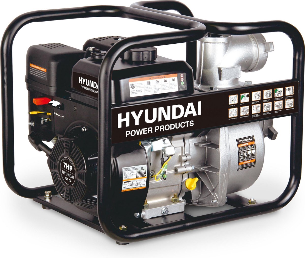 Hyundai 80Mm Schoonwaterpomp 208cc - 57647 - Grijs