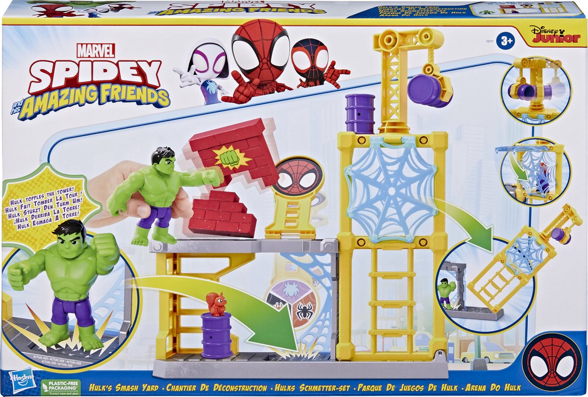 Top1Toys Spidey And Amazing Friends Hulk'S Playset - Amarillo