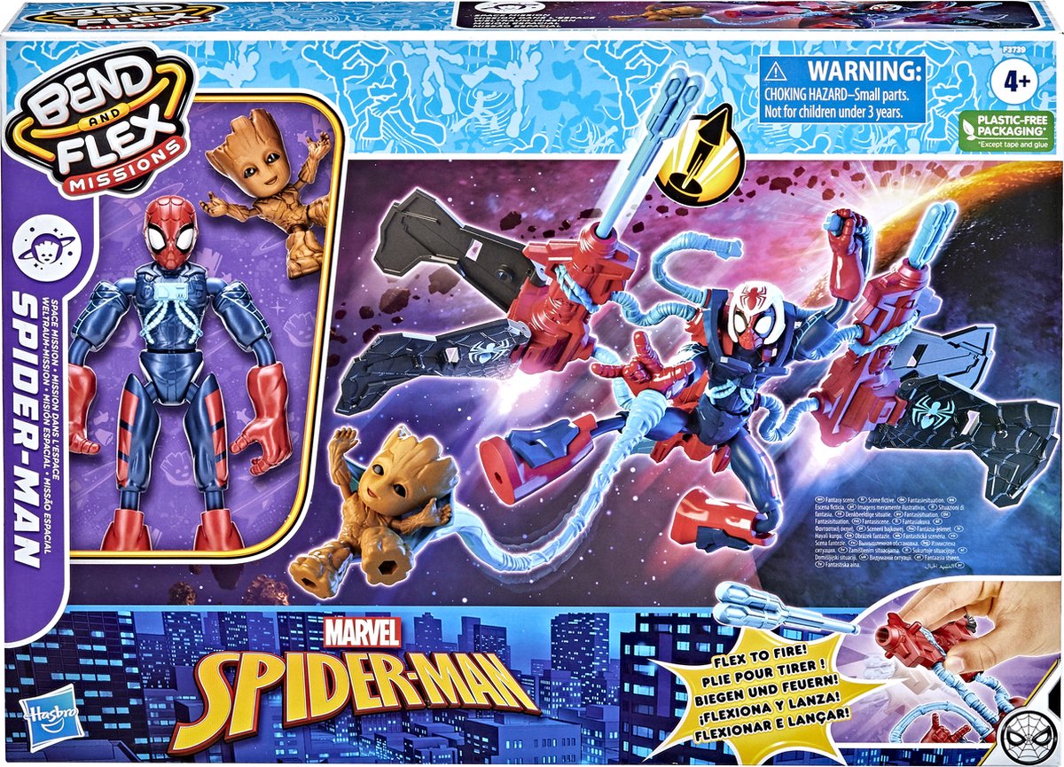 Top1Toys Spiderman Bend N Flex Space Mission Flex Jet