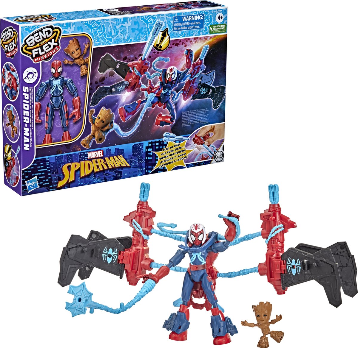 Top1Toys Spiderman Bend N Flex Space Mission Flex Jet
