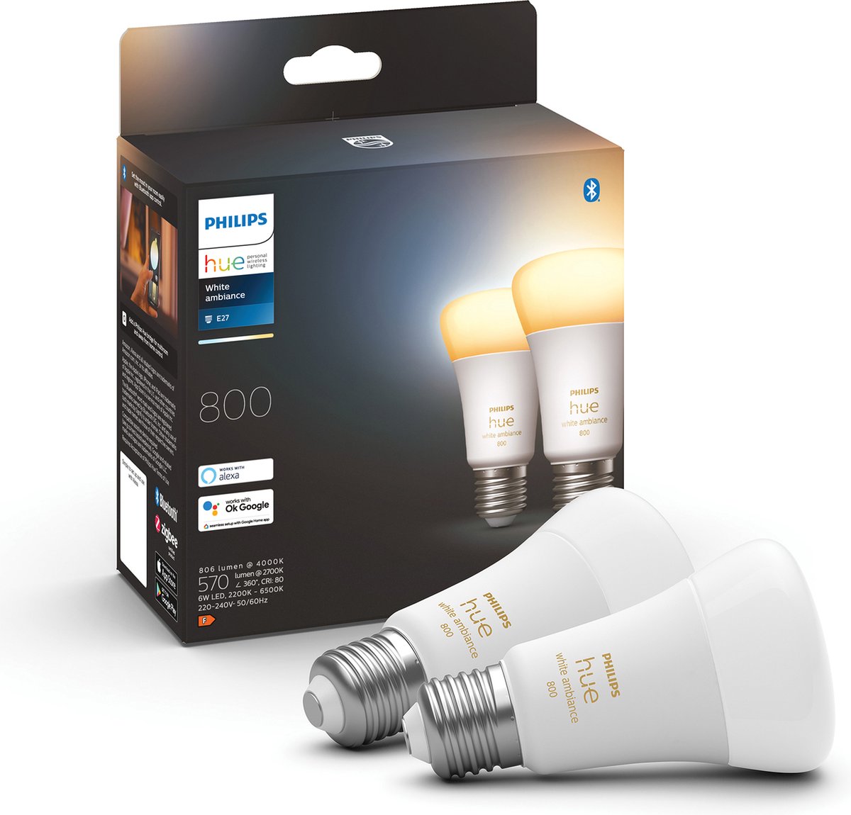 Philips White Ambiance E27 Duo pack