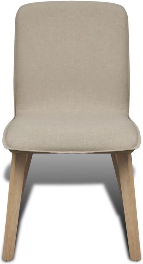 Vidaxl Eetkamerstoelen 2 St Stof En Massief Eikenhout - Beige