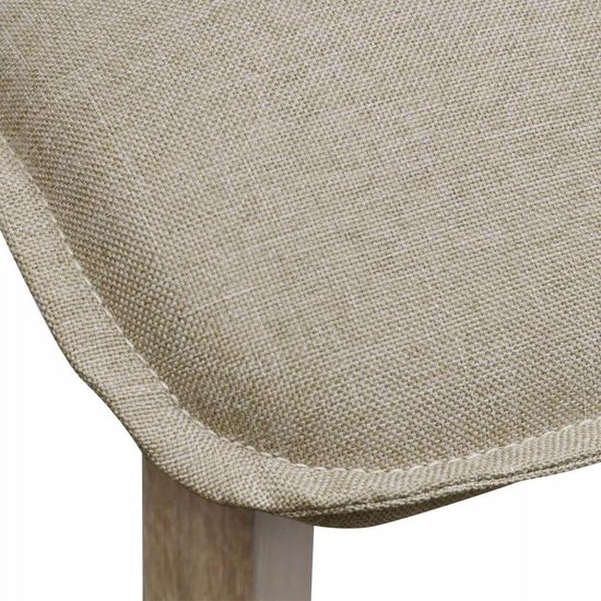 Vidaxl Eetkamerstoelen 2 St Stof En Massief Eikenhout - Beige