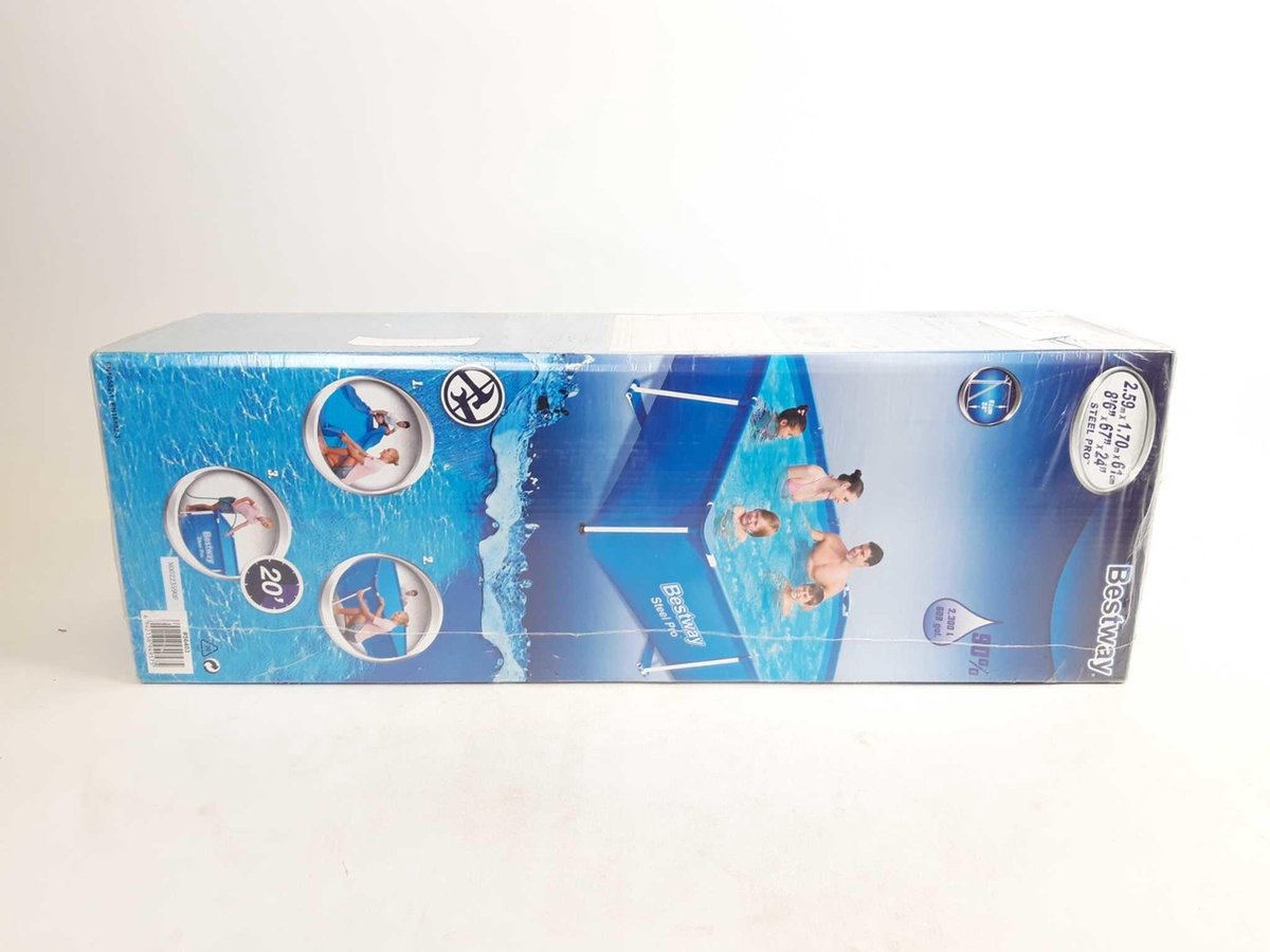Bestway Steel Pro Zwembad Rechthoek - 259 X 170 X 61 CM - Blauw