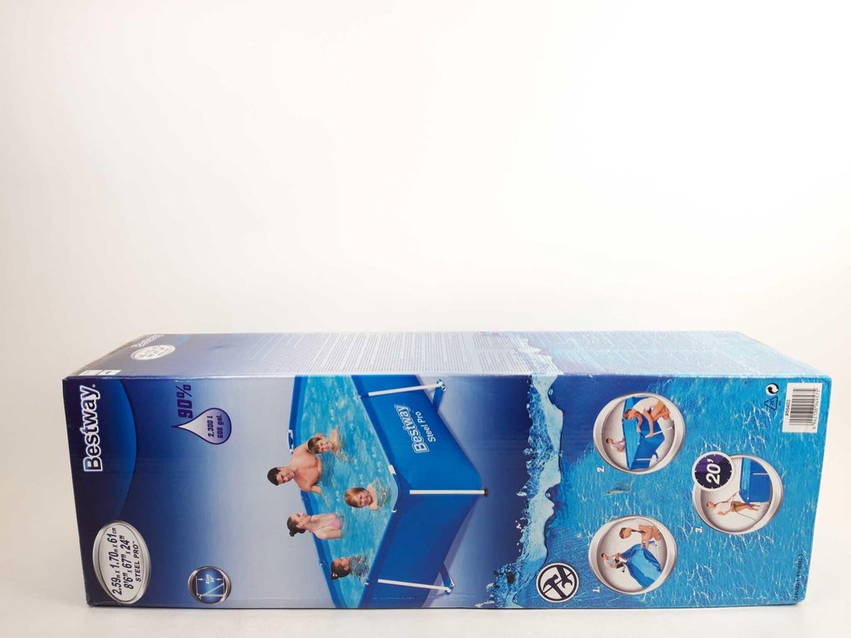 Bestway Steel Pro Zwembad Rechthoek - 259 X 170 X 61 CM - Blauw