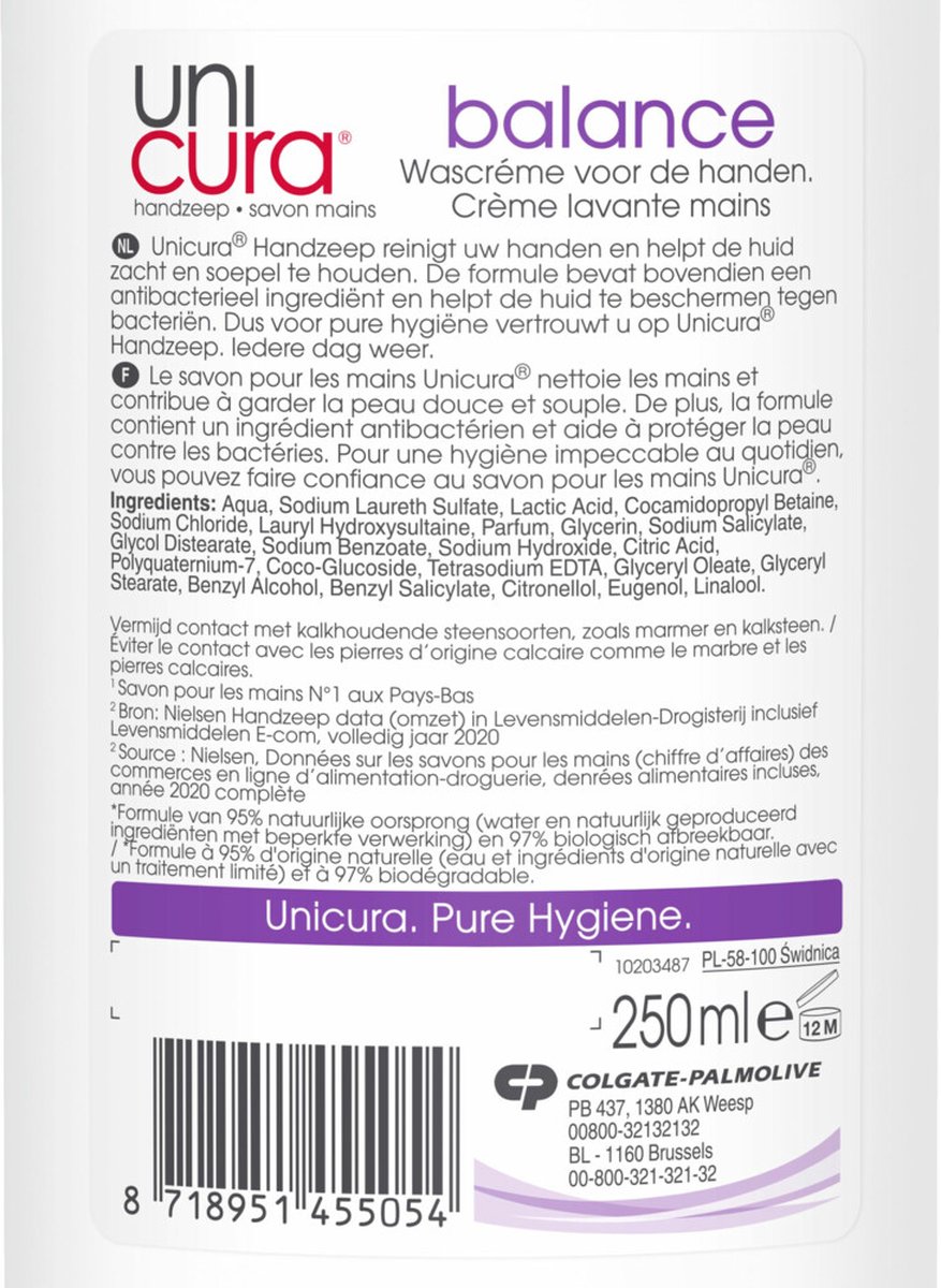 Unicura Handzeep Balance Pomp 250ml