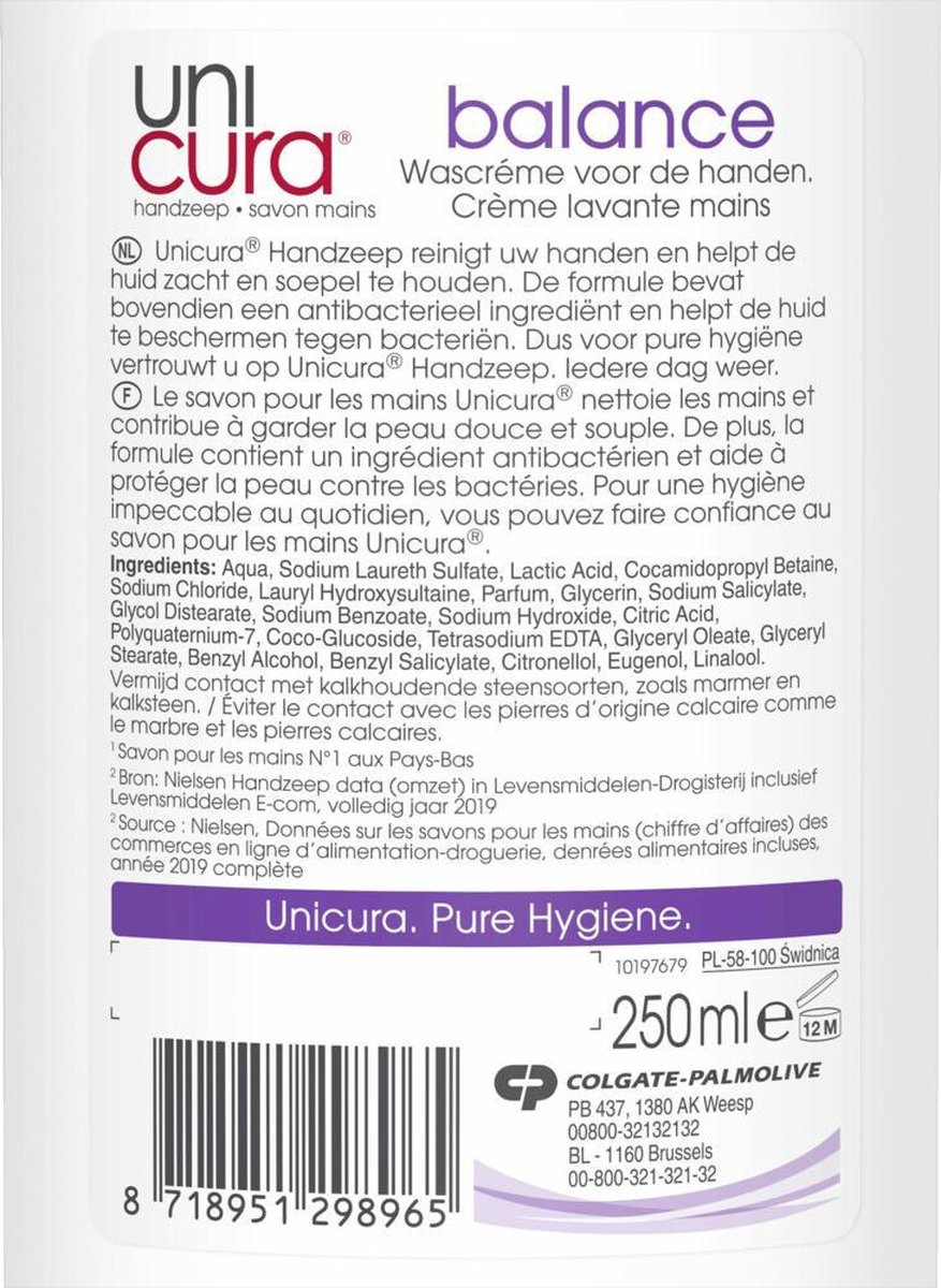 Unicura Handzeep Balance Pomp 250ml