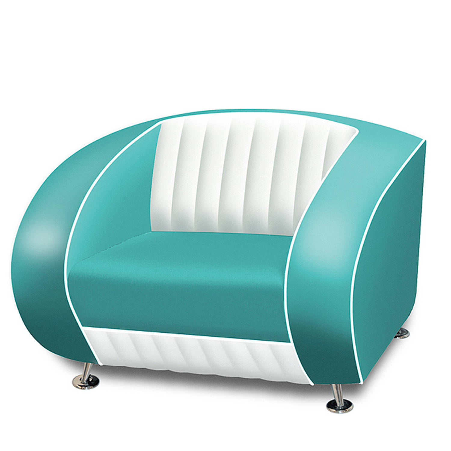 Bel Air Retro Fauteuil Sf-01cb - Turquoise