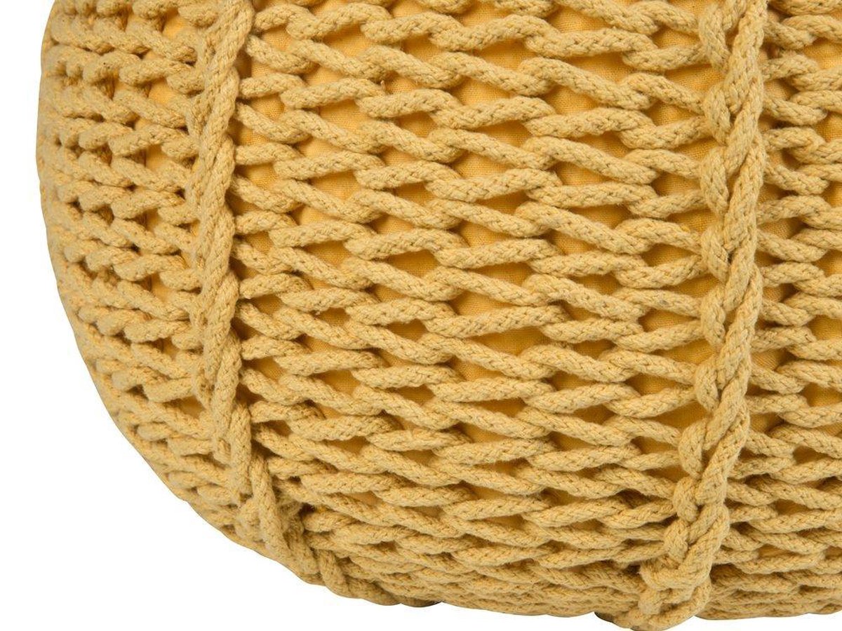 Beliani Conrad Ii Poef Katoen 50 X 50 Cm - Geel