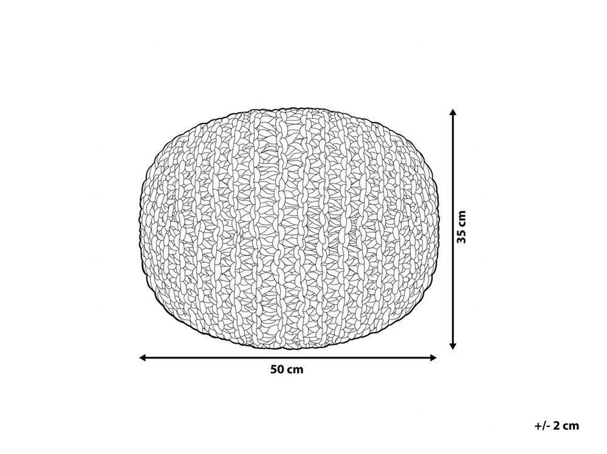 Beliani Conrad Ii Poef Katoen 50 X 50 Cm - Geel